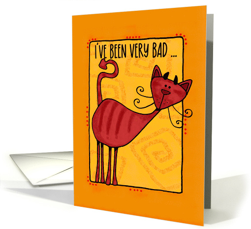 Belated Birthday Devil Cat card (47146)