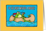 Encouragement Frog in Canoe card