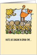 Friendship Sunshine Ginger Cat card