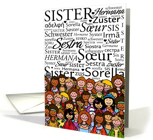 Sister in Different Languages - Happy Mother's Day card (617083)