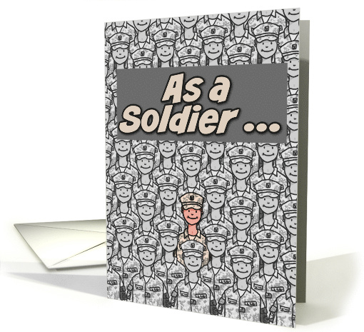 One in a Million Soldier female Happy Birthday card (627665)
