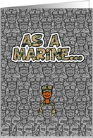 Marine (African American female) - Happy Birthday! card