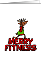 Merry Fitness - Yoga - Reindeer in Half Warrior Posture card