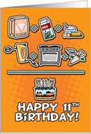 Happy Birthday - cake - 11 years old card