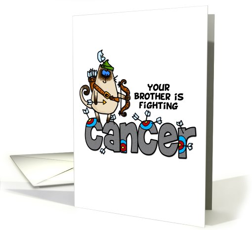 Your Brother is Fighting Cancer - Humorous Kitty Archer card (665229)