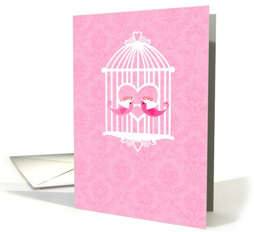 Sweet Birds in Cage - Lesbian Wedding Invitation card (673984)