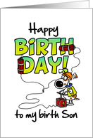 Happy Birthday to my birth son - birthday blast card