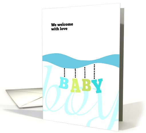 Welcome with Love Baby Boy - Birth Announcement card (676961)