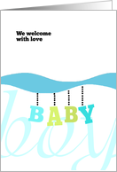 Welcome with Love Baby Boy - Birth Announcement card