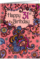 Happy Birthday - Mendhi - 31 years old card