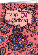 Happy Birthday - Mendhi - 57 years old card