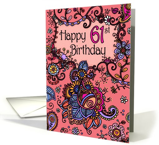 Happy Birthday - Mendhi - 61 years old card (683485)