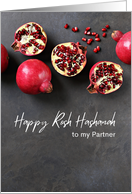 To My Partner - Happy Rosh Hashanah with Pomegranates card