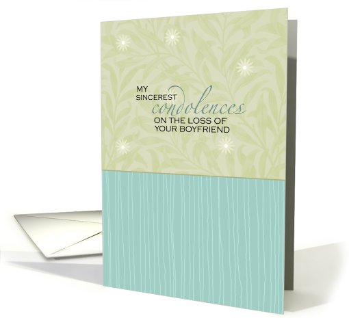 Sincerest Condolences - Loss of Boyfriend card (687120)