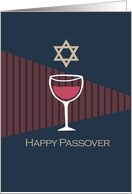 Happy Passover with wine glass card