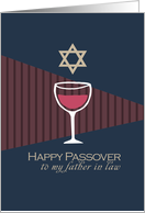 Father-in-Law Happy Passover wine glass card