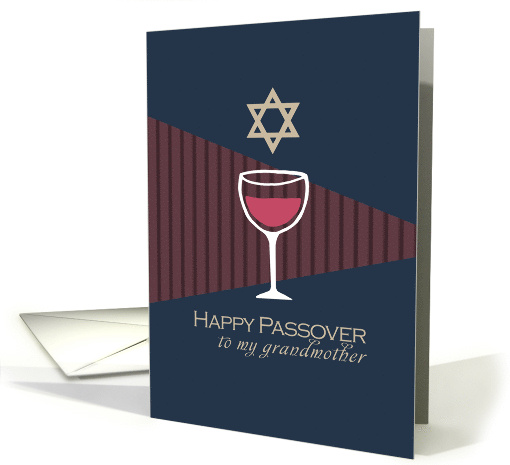 Grandmother Happy Passover wine glass card (688514)
