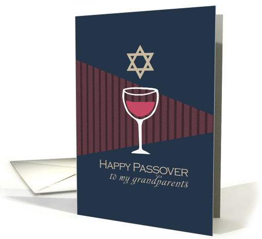 Grandparents Happy Passover Wine Glass card (688516)