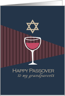 Grandparents Happy Passover Wine Glass card