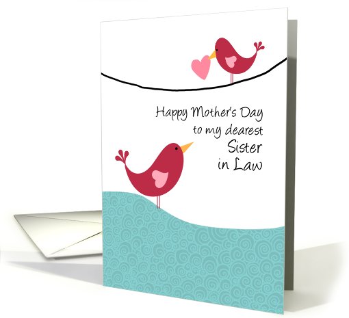 Sister-in-Law - birds - Happy Mother's Day card (691036)