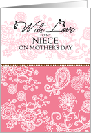 Niece - pink mendhi - With Love on Mother’s Day card