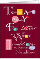 Neighbor - Four Letter Words - Birthday card