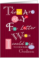 Godson - Four Letter Words - Birthday card