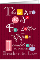 Brother-in-Law - Four Letter Words - Birthday card