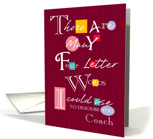 Coach - Four Letter Words - Birthday card (700912)