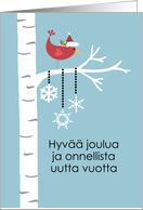 Finnish - Red Cardinal Christmas card