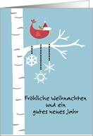 German - Red Cardinal Christmas card