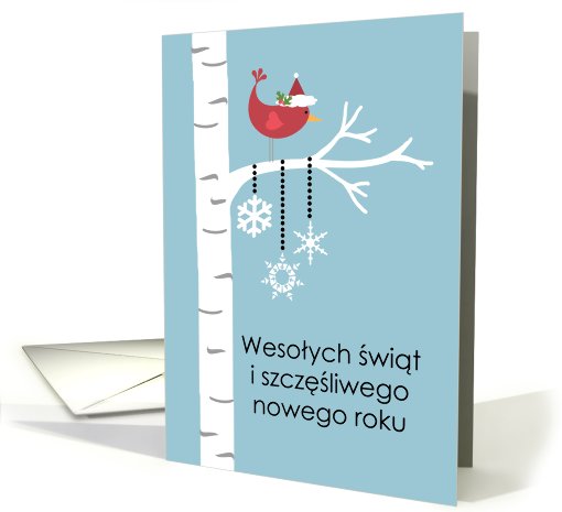 Polish - Red Cardinal Christmas card (702629)