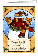 Slovenian - Snowman hug Christmas card