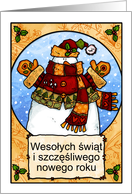 Polish - Snowman hug Christmas card