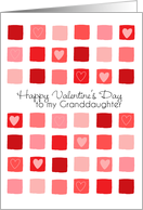 To My Granddaughter - Hearts and Squares - Valentine’s Day card