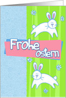 German - 2 pastel Easter bunnies card