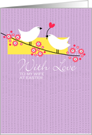 Easter Birds on branch - to my wife card