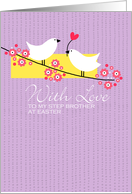 Easter Birds on branch - to my step brother card