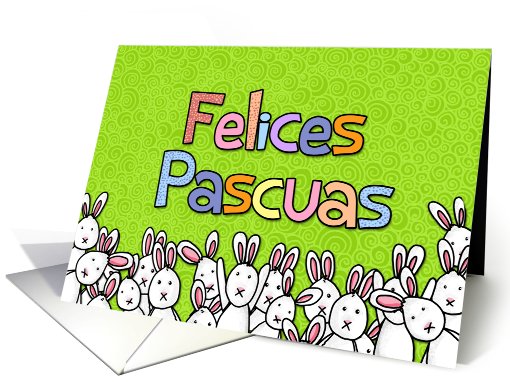 Spanish - easter bunnies card (781576)