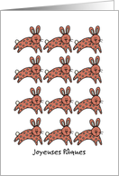 French - multiple easter bunnies card