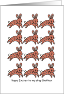 multiple easter bunnies - Hoppy Easter to my step brother card