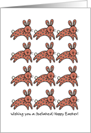 multiple easter bunnies - Wishing you a belated Hoppy Easter card