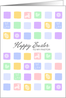 modern easter squares - Happy Easter to my pastor card