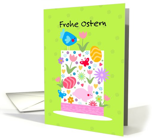 Easter hat - German - Frohe Ostern card (802176)