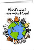 Birthday - World’s most purrr-fect son card