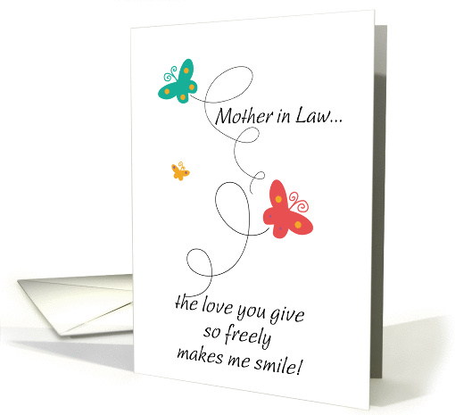 Mother in Law - Dancing Butterflies - Birthday card (813914)