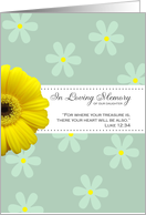 Memorial Service Invitation - Yellow Daisy - Remembering Our Daughter card