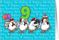 Chicken Birthday Parade - Nine Years Old card