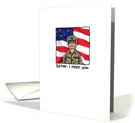 Sister - Marine - Miss you card (819667)