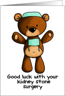 Kidney Stone Surgery - Scrub Bear - Get Well card